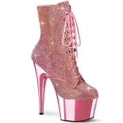Roze rhinestones 18 cm ADORE-1020CHRS pleaser high heels ankle boots