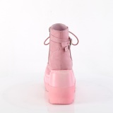 Roze suede 11,5 cm SHAKER-52 demonia sleehakken boots met plateau