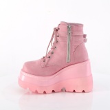 Roze suede 11,5 cm SHAKER-52 demoniacult sleehakken boots met plateau