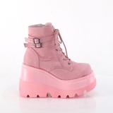 Roze suede 11,5 cm SHAKER-52 demoniacult sleehakken boots met plateau