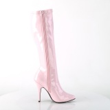 Roze varnished patent boots 13 cm SEDUCE-2000 pointed toe stiletto boots