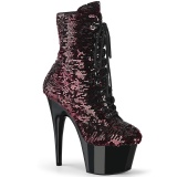 Sequins Red 18 cm ADORE-1020SQ Exotic pole dance ankle boots