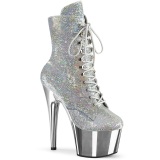 Sequins silver 18 cm ADORE-1020SQ Exotic pole dance ankle boots