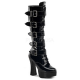 Shiny 13 cm ELECTRA-2042 buckle womens boots with platform