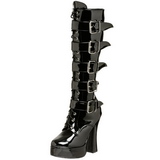 Shiny 13 cm ELECTRA-2042 buckle womens boots with platform