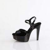 Shiny 13 cm MARTINI-509 Black platform sandals heels shoes