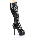 Shiny 15 cm DELIGHT-2049 buckle womens boots with platform