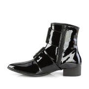 Shiny WARLOCK-55 demonia pointed boots - mens winklepicker boots 2 buckles