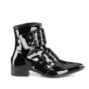 Shiny WARLOCK-55 demonia pointed boots - mens winklepicker boots 2 buckles
