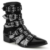 Shiny WARLOCK-70 demonia pointed boots - mens winklepicker boots 6 buckles