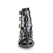 Shiny WARLOCK-70 demoniacult pointed boots - mens winklepicker boots 6 buckles