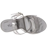 Silver 11,5 cm CLEARLY-408 High Heeled Evening Sandals