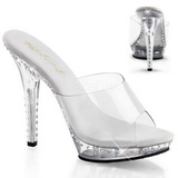 Silver 13 cm Fabulicious LIP-101LS Strass Platform High Mules