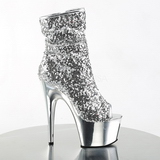 Silver 18 cm ADORE-1008SQ womens sequins ankle boots