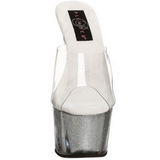 Silver 18 cm ADORE-701G Glitter Platform High Mules