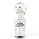 Silver 18 cm ADORE-709-2G glitter platform sandals shoes