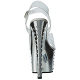 Silver 18 cm Pleaser STARDUST-708 High Heels Chrome Platform
