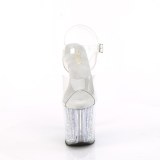 Silver 19 cm ENCHANT-708RSI glitter platform high heels shoes