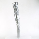 Silver 20 cm FLAMINGO-3000HWR Hologram exotic pole dance overknee boots