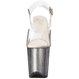 Silver 20 cm FLAMINGO-808G High Heels Glitter Platform