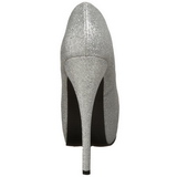 Silver Glitter 14,5 cm Burlesque TEEZE-31G Platform Pumps Shoes