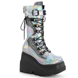 Silver Hologram 11,5 cm SHAKER-70 cyberpunk platform boots