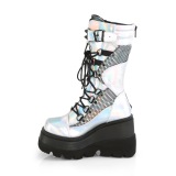 Silver Hologram 11,5 cm SHAKER-70 cyberpunk platform boots