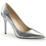 Silver Matte 10 cm CLASSIQUE-20 pointed toe stiletto pumps