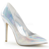 Silver Matte 13 cm AMUSE-20 pointed toe stiletto pumps