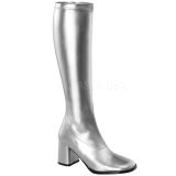 Silver Matte 7,5 cm GOGO-300 High Heeled Womens Boots for Men