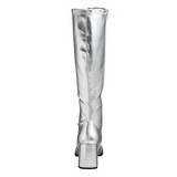 Silver Matte 7,5 cm GOGO-300 High Heeled Womens Boots for Men