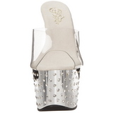 Silver Rhinestone Platform 18 cm STARDUST-701 Women Mules Shoes