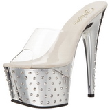 Silver Rhinestone Platform 18 cm STARDUST-701 Women Mules Shoes