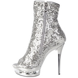 Silver Sequins 15,5 cm BLONDIE-R-1008 Platform Ankle Calf Boots