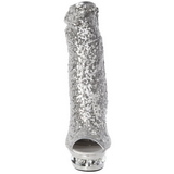 Silver Sequins 15,5 cm BLONDIE-R-1008 Platform Ankle Calf Boots