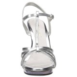 Silver Shiny 12 cm FLAIR-420 Womens High Heel Sandals