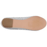 Silver TREAT-06 rhinestone flat ballerinas womens shoes