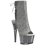 Silver glitter 18 cm ADORE-1018G womens platform soled ankle boots
