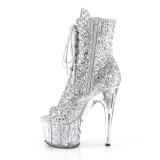 Silver glitter 18 cm ADORE-1021G womens platform soled ankle boots