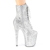 Silver glitter 20 cm FLAMINGO-1020GWR Exotic pole dance ankle boots