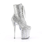 Silver glitter 20 cm Pleaser FLAMINGO-1020G Pole dancing ankle boots