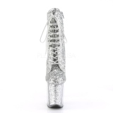 Silver glitter 20 cm Pleaser FLAMINGO-1020G Pole dancing ankle boots