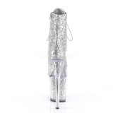 Silver glitter 20 cm Pleaser FLAMINGO-1020G Pole dancing ankle boots