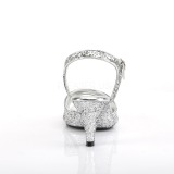 Silver glitter 8 cm Fabulicious BELLE-309G low heeled sandals