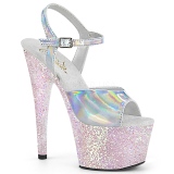 Silver glitter platform 18 cm ADORE-709HGG pleaser high heels shoes
