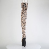 Slangenpatroon 18 cm ADORE bruin overknee laarzen met veters