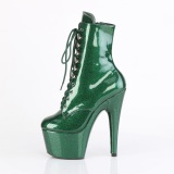 Smaragdgroen glitter 18 cm dames high heels boots plateau