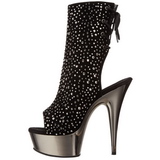 Strass 16 cm Pleaser DELIGHT-1018RS Chroom Plateau Enkellaarzen