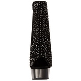 Strass 16 cm Pleaser DELIGHT-1018RS Chroom Plateau Enkellaarzen