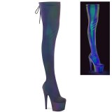 Stretch Nylon Neon 15 cm DELIGHT-3002-1 Pleaser Overknee Boots